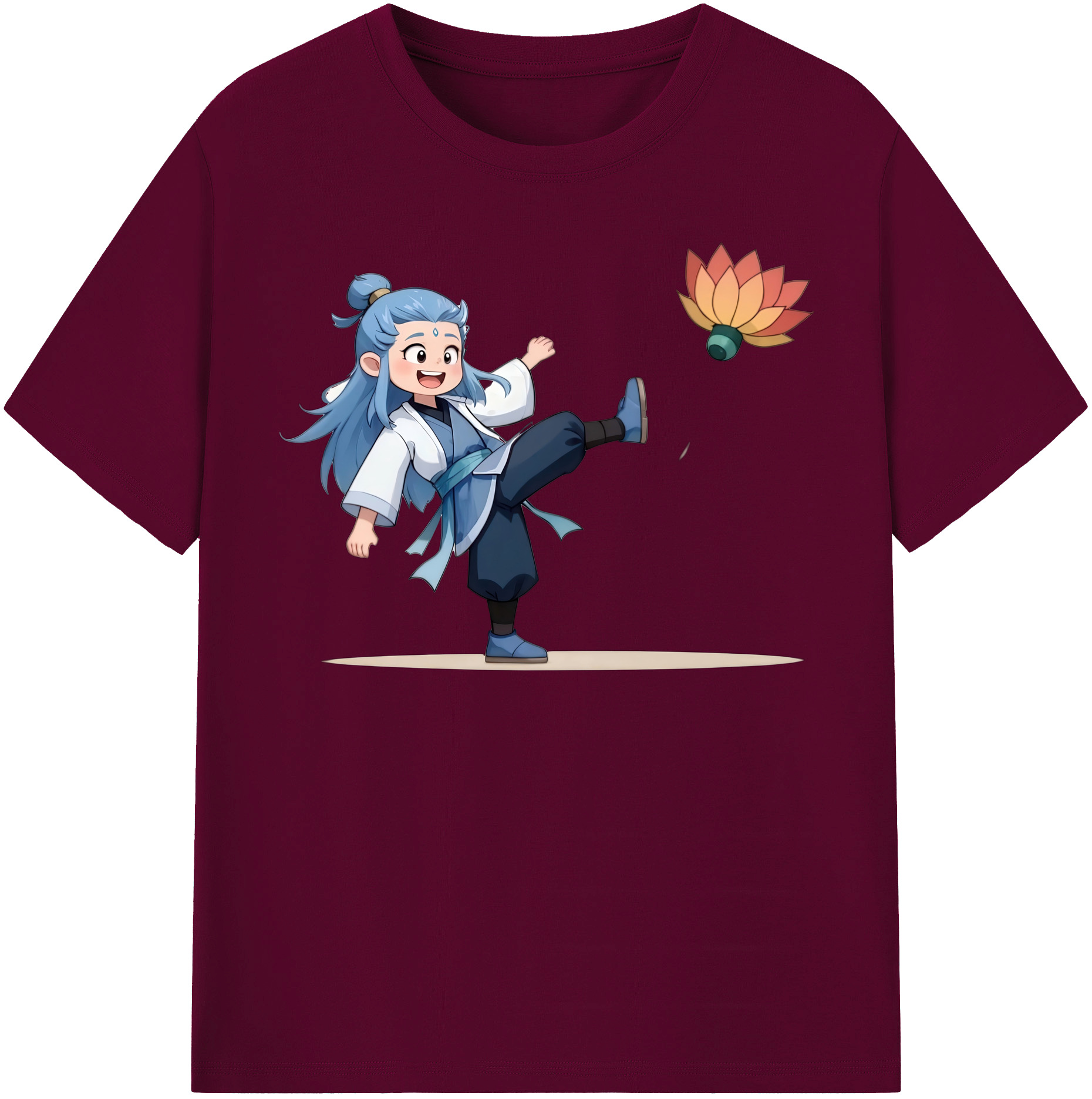 （画像用） Ne Zha 2 ナタ 魔童の大暴れ レディースカジュアルプリントTシャツ（綿100％）